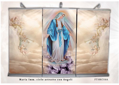 Maria Immacolata cielo astratto con angeli - Cod. FT100/316A